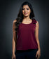 Strap Bow Sleeveless Top-Red